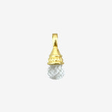 19K Yellow Gold and White Topaz Pendant