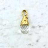 19K Yellow Gold and White Topaz Pendant