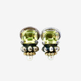 18K Yellow Gold and Sterling Silver Quartz Ear Clips