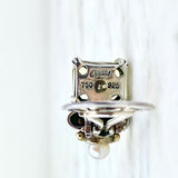 18K Yellow Gold and Sterling Silver Quartz Ear Clips