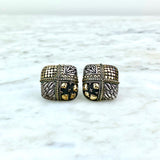 18K Yellow Gold and Sterling Silver Ear Clips