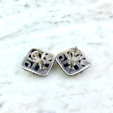 18K Yellow Gold and Sterling Silver Ear Clips