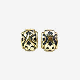 18K Yellow Gold and Sterling Silver Geometric Ear Clips