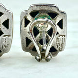 18K Yellow Gold and Sterling Silver Geometric Ear Clips