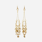 18K Yellow Gold Horse Bit Chandelier Earrings