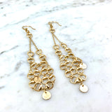 18K Yellow Gold Horse Bit Chandelier Earrings