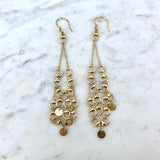 18K Yellow Gold Horse Bit Chandelier Earrings