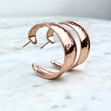 Sterling Silver Goddess Hoop Rosé Earrings