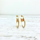 24K Yellow Gold and Citrine Wink Hoop Earrings