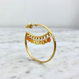 24K Yellow Gold and Citrine Wink Hoop Earrings
