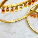 24K Yellow Gold and Citrine Wink Hoop Earrings