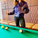 Blue Leather Asymmetric Jacket