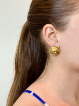 18K Yellow Gold Bee Ear Clips