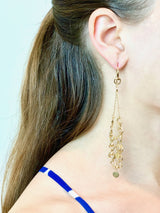 18K Yellow Gold Horse Bit Chandelier Earrings