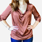 Copper Pull-Over Silk Blouse