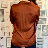 Copper Pull-Over Silk Blouse