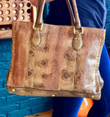 Python Skin Leather Shoulder Bag