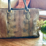 Python Skin Leather Shoulder Bag