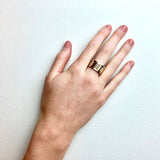 18K Diamond Tank Française Band Ring