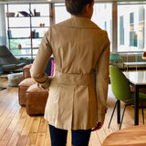 Tan Mid-Length Double-Breasted Trench Coat
