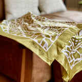 Green and Cream Celtic Design Silk Scarf