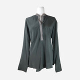 Green Silk and Cotton Blouse