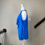 Blue Sleeveless Silk Top