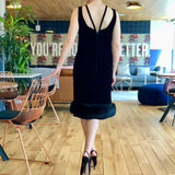 Black Velvet Sleeveless Cocktail Dress