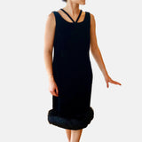 Black Velvet Sleeveless Cocktail Dress
