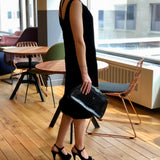 Black Alligator Leather Clutch