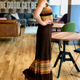 Metallic Brown and Striped Three-Piece Knit Ensemble