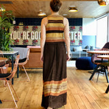 Metallic Brown and Striped Three-Piece Knit Ensemble