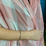 Pink Mega Check Cashmere and Silk Scarf