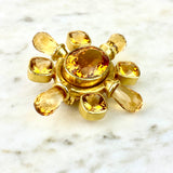 18K Yellow Gold and Citrine Brooch