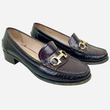 Dark Brown Leather Gancini Loafers