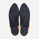 Brown Suede and Check Ballet Flats