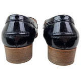 Black Patent Leather Round-Toe Loafers