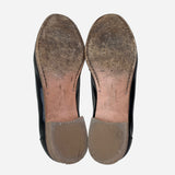 Black Patent Leather Round-Toe Loafers