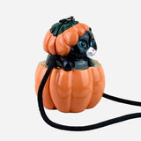 Multicolored Wooden 'Black Cat' Crossbody Bag