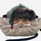 Multicolored Wooden and Faux Fur 'Santa Claus' Crossbody