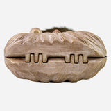 Multicolored Wooden and Faux Fur 'Santa Claus' Crossbody