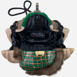 Multicolored Wooden and Faux Fur 'Santa Claus' Crossbody