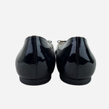 Black Patent Leather Ninna Striped Ballet Flats