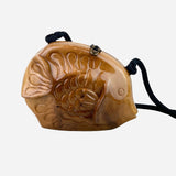 Wooden 'Carved Fish' Crossbody Bag