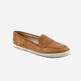Light-Brown Suede Round-Toe Loafers