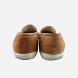Light-Brown Suede Round-Toe Loafers