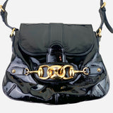 Black Patent Leather Shoulder Bag