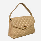 Tan Quilted Handbag