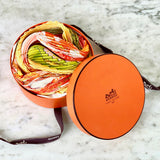 Multicolored 'Au-delà des Cinq Mers' Silk Plissé Scarf