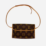 Brown and Tan Monogram Canvas Pochette Florentine Waist Bag